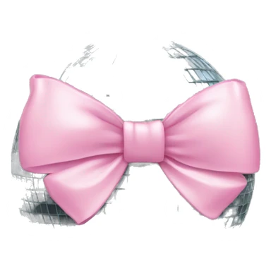 Disco ball with a light pink bow on the top sticker