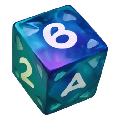 20-sided prismatic die sticker