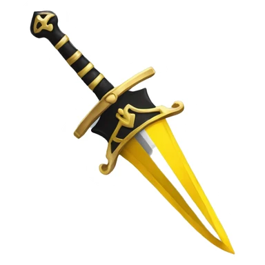 Yellow and black  sword  sticker