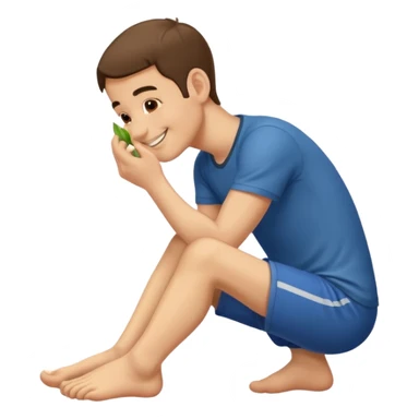 Man Sniffing his feet sticker