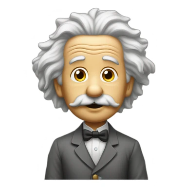 Einstein standing leaning his shoulder on wall with crossed legs and looking up sticker