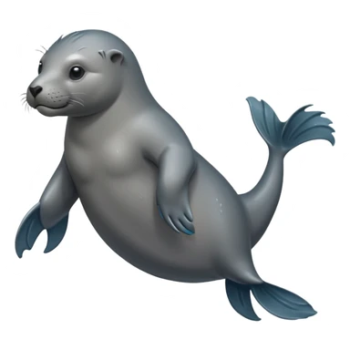 scary grey sea lion full body sticker