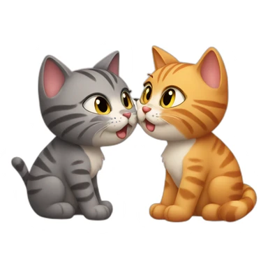 Two cats kissing  sticker