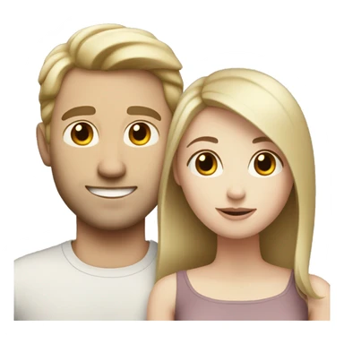 Pale brunette girl with pale blonde husband  sticker