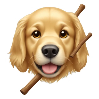 Golden retriever with wood stick sticker
