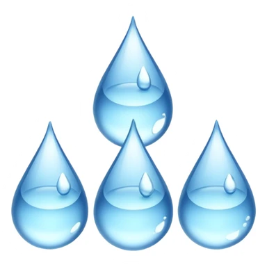 3 water droplets stack on top of each other vertically with two water droplets on the sides; 5 droplets total sticker