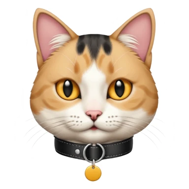 Cat with tag collar, half body sticker
