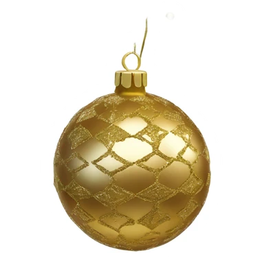 Realistic metallic Christmas gold ornament sticker