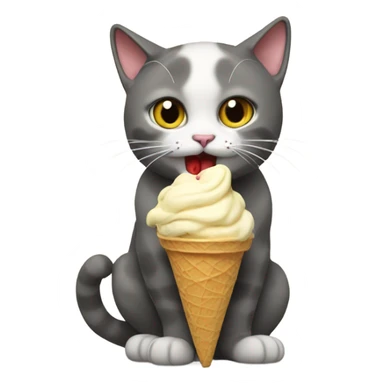 Cat eating ice cream sticker