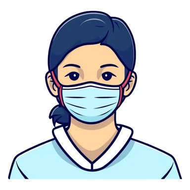 disposable surgical face mask for covid protection, isolated sticker