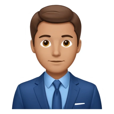 adult white man with brown hair in blue elegant suit sticker