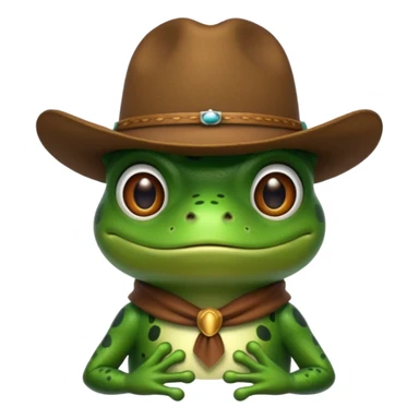 Frog wearing a cowboy hat sticker