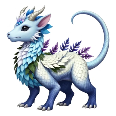 Shiny Glossy Pastel Light Divine Reptilian Draconian Furry Scaly Hairy Feathery Bovine Goated Feline Beautiful Floral Snowy Pretty Absol-Amaura-Suicune-Cobalion-fusion, full body sticker
