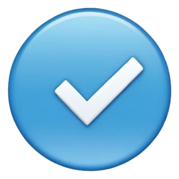 The blue check mark and the check mark itself should be in the middle without shadows.  sticker