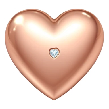 Sparkling rose gold heart with tiny diamond accents sticker