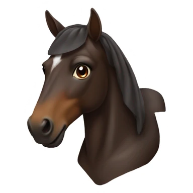 dark brown Horse wearing ear bonnet sticker