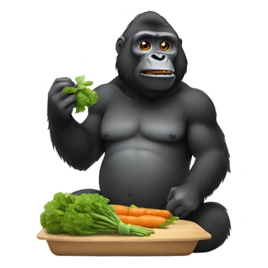 Gorila comiendo verduras sticker