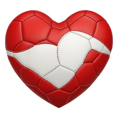 A football shaped in a heart sticker