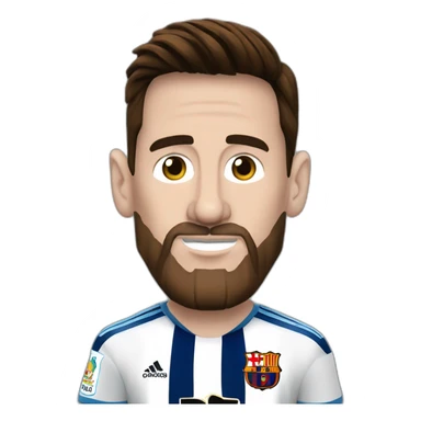 lionel messi canoso, barba blanca larga, un lunar grande en la punta de la nariz sticker