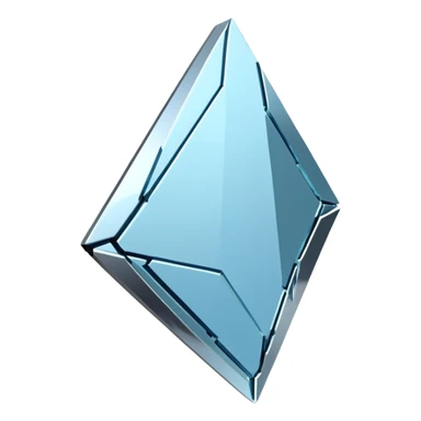 broken mirror shard emoji, sharp chrome edges, high contrast reflections, futuristic minimal 3D style, isolated on white sticker