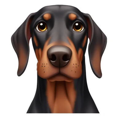 Doberman without ears cropped with pink bow sticker