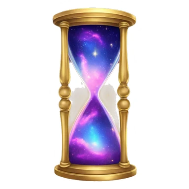 Gilded sparkling shimmering hourglass with nebula galaxy golden inside sticker
