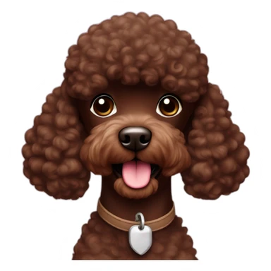 Chocolate poodle Asian cut sticker