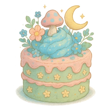cake in ghibli style sticker