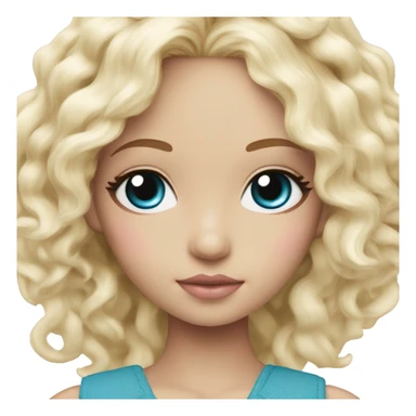 ocean blue doll eyes, blonde hair, feminine, pink, girl, angelic sticker
