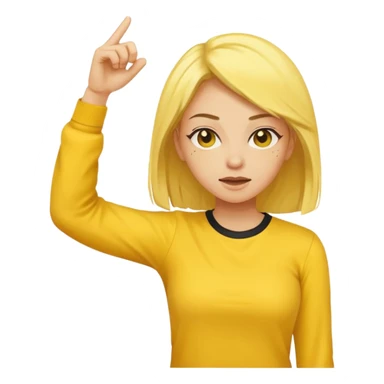 Dabbing women with yellow skin tone sticker