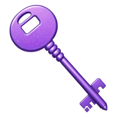 glitter purple key sticker