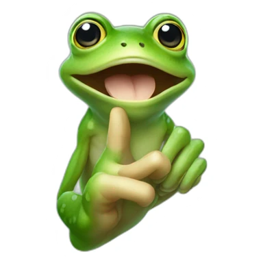 Frog hand pointing  you sticker