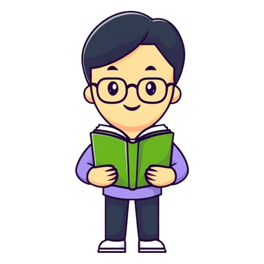 teacher holding a book, cartoonish sticker style sticker