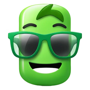 Green smartphone with sunglasses feeling happy sticker
