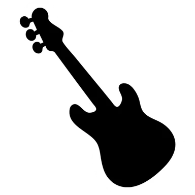solid filled electric bass guitar icon sticker