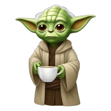 Yoda qui boie du café sticker