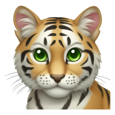 Tiger cat with green eyes sticker