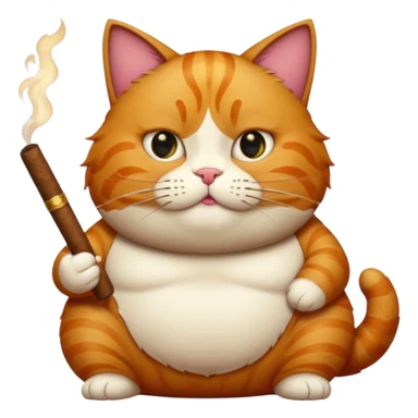 Fat cat and cigar sticker