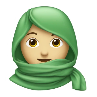 foulard verde claro, verde oscuro y gris. Solo el pañuelo, sin persona sticker