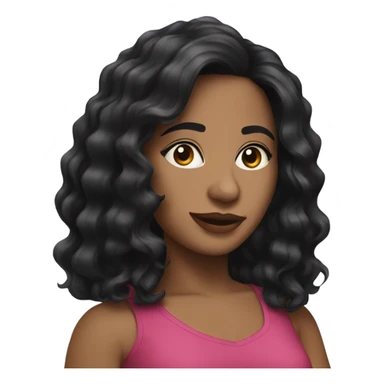 Black wavy hair Latina  sticker