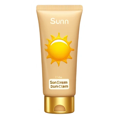 Beige and gold sun cream sticker