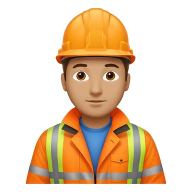 man in hi vis orange coat and jeans sticker