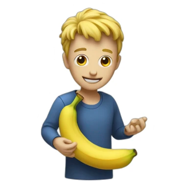 super weird person holding banan sticker