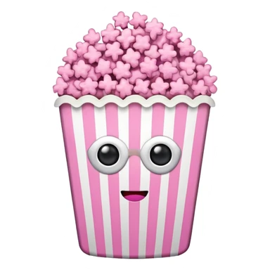 pink popcorn with cinema tickets sticker