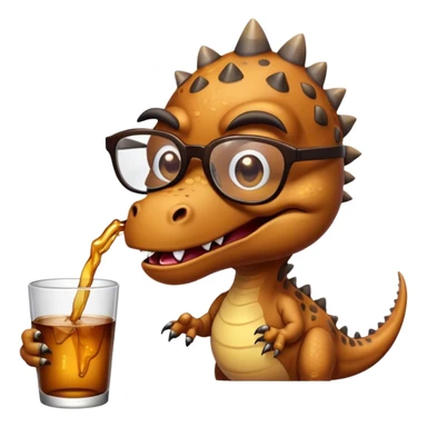 dinosaur in glasses puking sticker