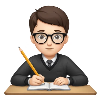 Nerd doing homework sticker