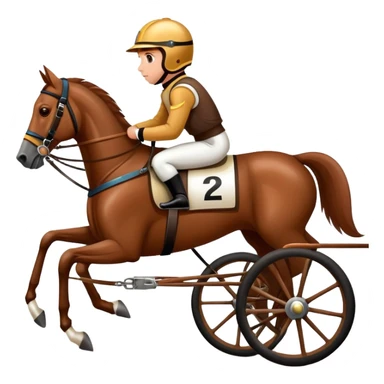 harness racing horse with driver sticker