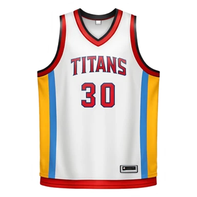 red, yellow, white titans basketball jersey sticker