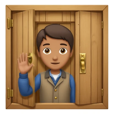 persona abriendo puerta sticker