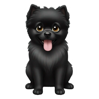 Black Pomeranian pup sticker